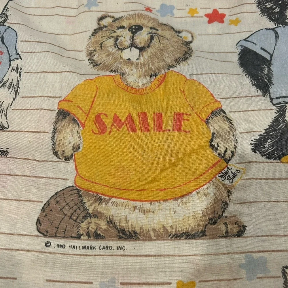 Vintage Shirt Tales‎ Kid Twin Bed Fitted Sheet 1980 Hallmark Brand Dan River